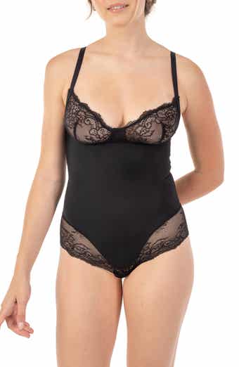 BODY BEAUTIFUL Lace Trim Slimming Bodysuit