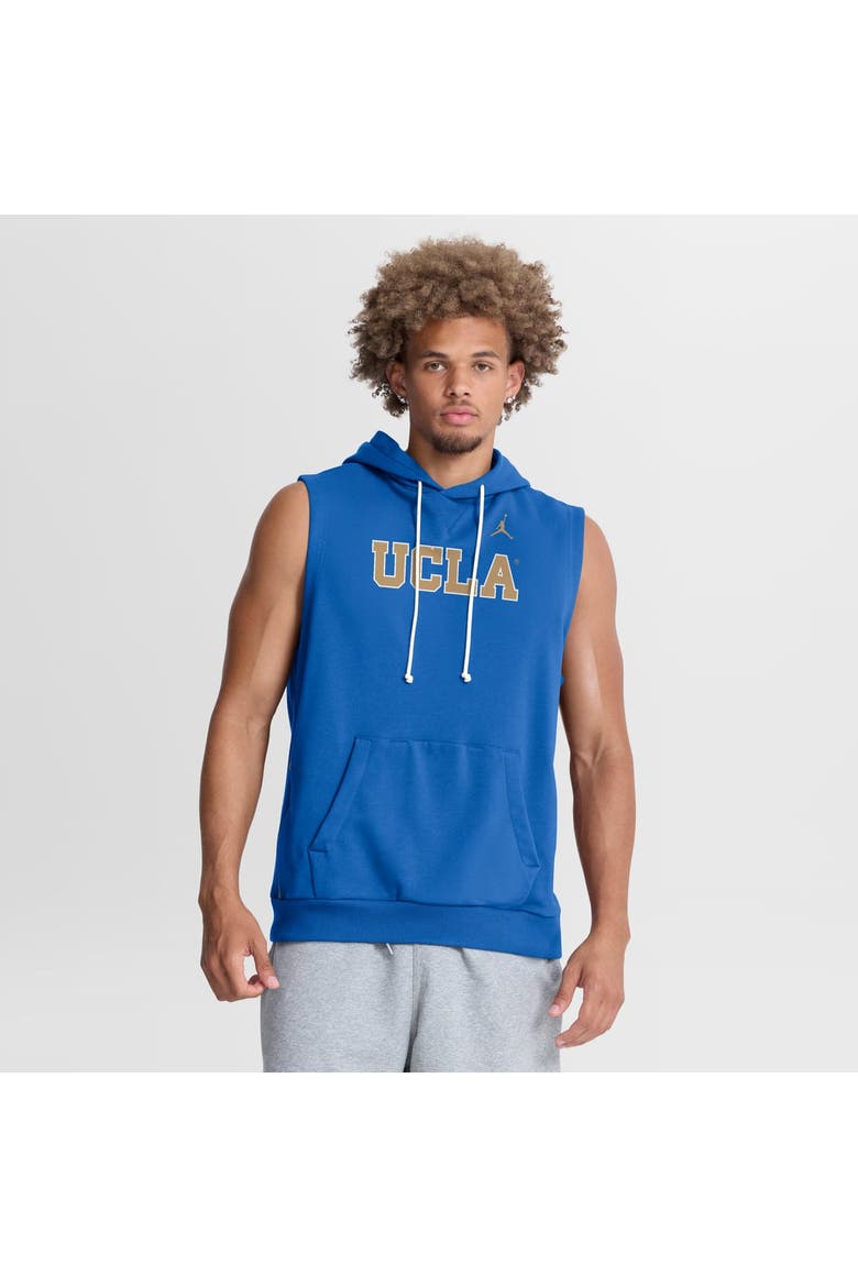 Men's Jordan Brand  Blue UCLA Bruins 2026 Sideline Sleeveless Dri-FIT Hoodie, Main, color, Blue