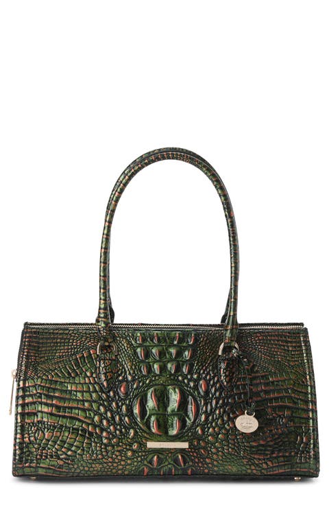 Sophia Croc Embossed Leather Satchel