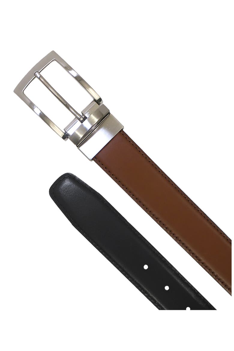 Reversible Leather Belt, Alternate, color, COGNAC/ BLACK
