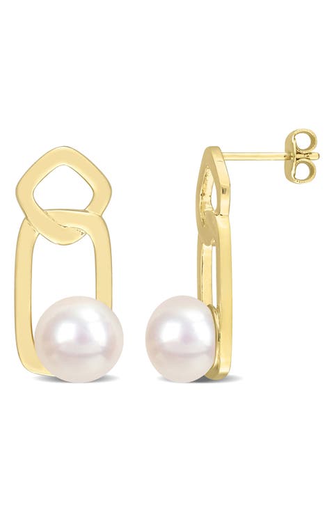 8.5-9mm Cultured Freshwater Pearl Drop Earrings