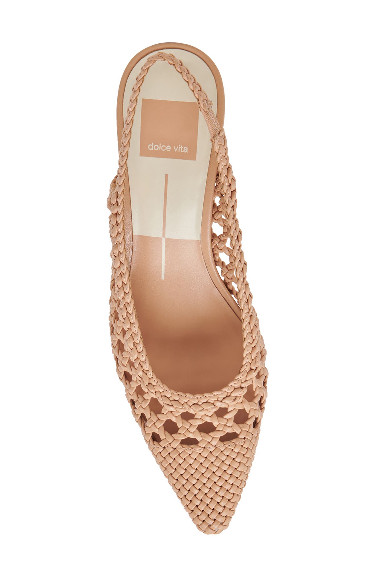 Olympa Pointed Toe Slingback Pump, Alternate, color, CAFE WOVEN STELLA