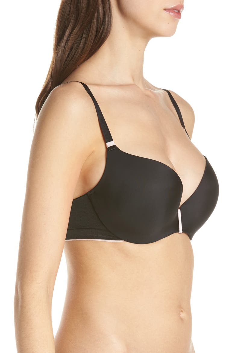 Absolute Invisible Smooth Underwire Push-Up Bra, Alternate, color, BLACK