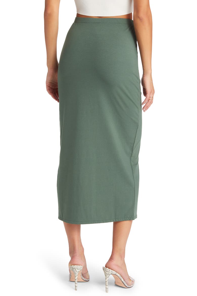Slit Hem Midi Skirt, Alternate, color, GREEN CILANTRO