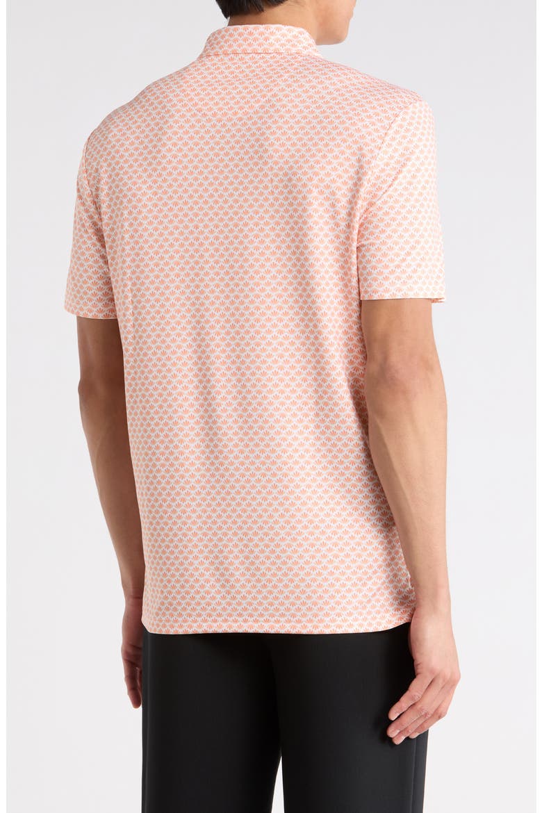Retro Geometric Print Performance Polo, Alternate, color, MELON