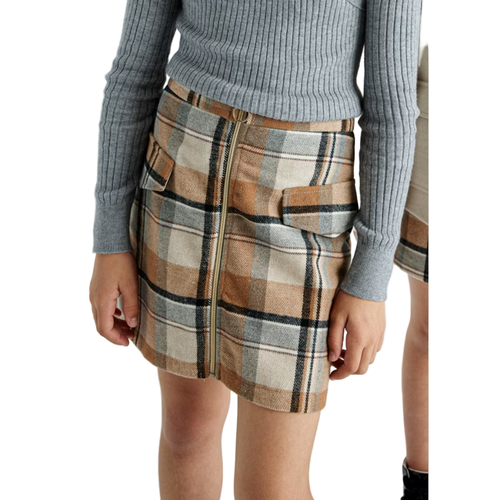 Mayoral Plaid Skirt In Brown
