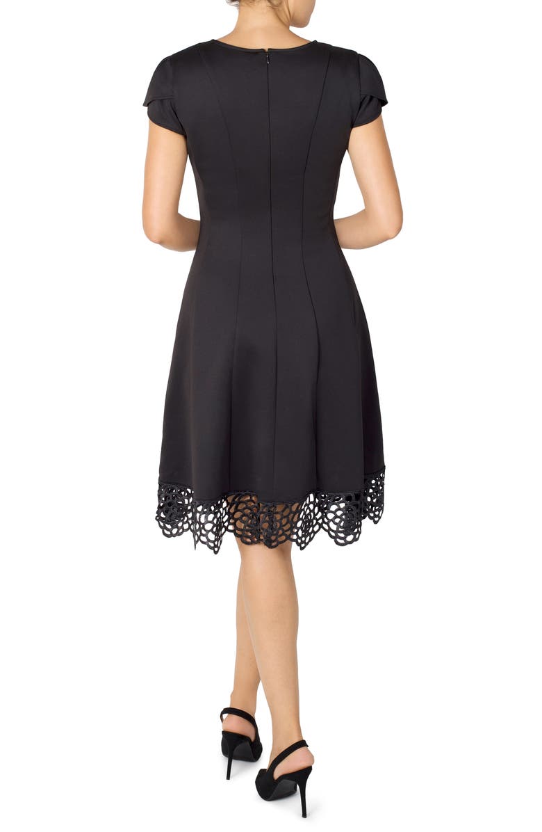 Julia Jordan Donna Ricco Tulip Sleeve Lace Hem Fit & Flare Dress, Alternate, color, 