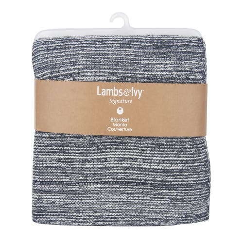 Lambs & Ivy Signature 100% Cotton Marl Textured Knit Baby Blanket In Gray