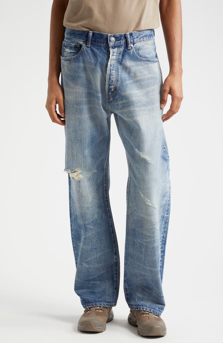 John Elliott Wyatt Ripped Wide Leg Jeans, Main, color, 