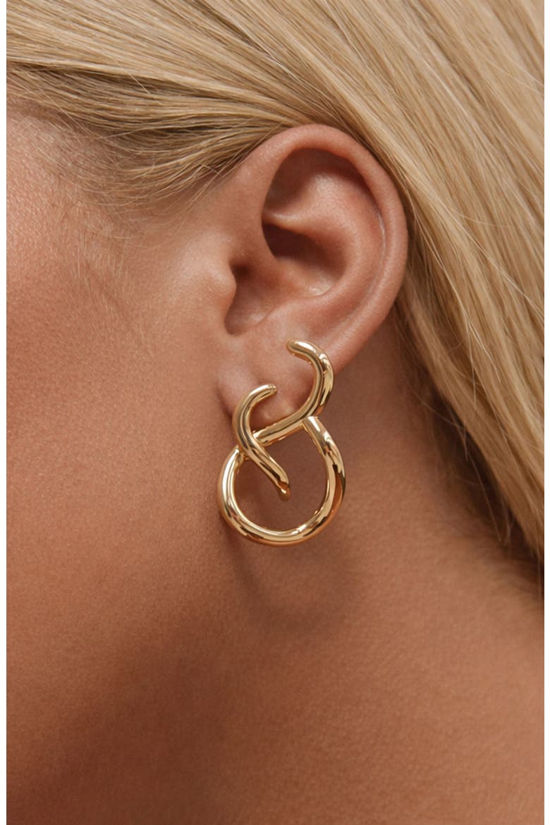 Aura Loop Earrings in Gold, Alternate, color, Gold