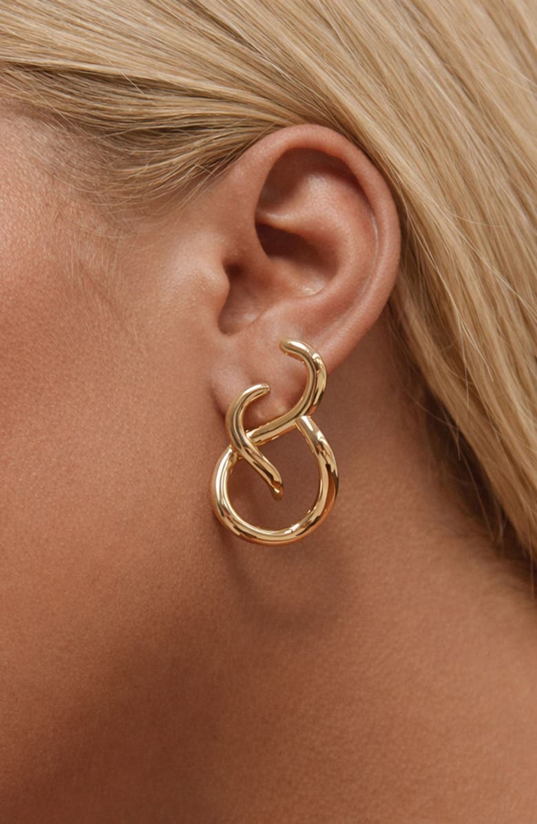 YOJ Aura Loop Earrings in Gold, Alternate, color, Gold