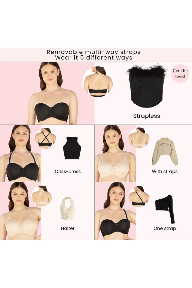 Elise Strapless Bra, Alternate, color, Pearl White