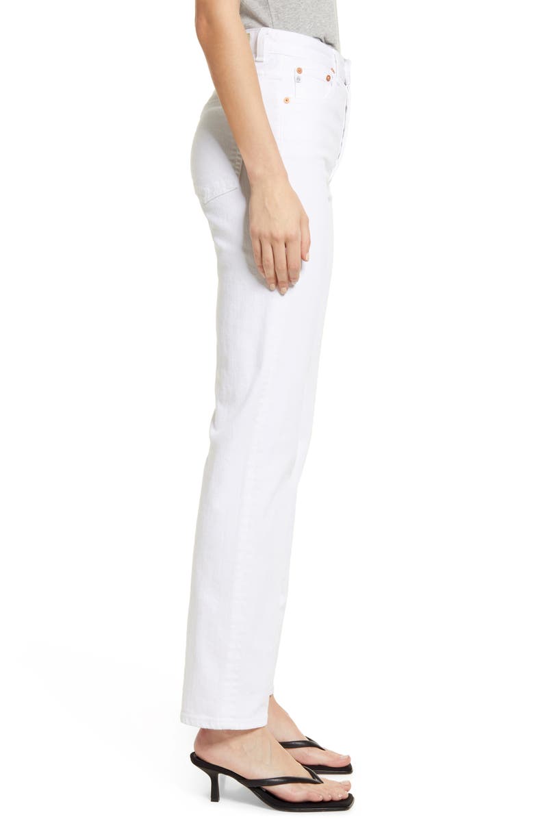 AG Alexxis High Waist Straight Leg Jeans, Alternate, color, Authentic White