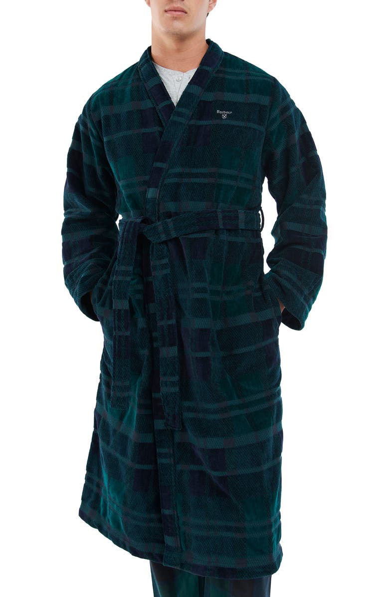 Barbour Broughton Plaid Cotton Robe, Main, color, 