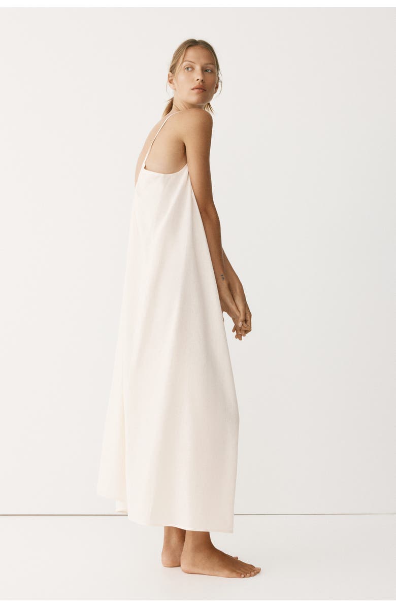 H&M Linen-blend Throw-on Dress, Alternate, color, Cream