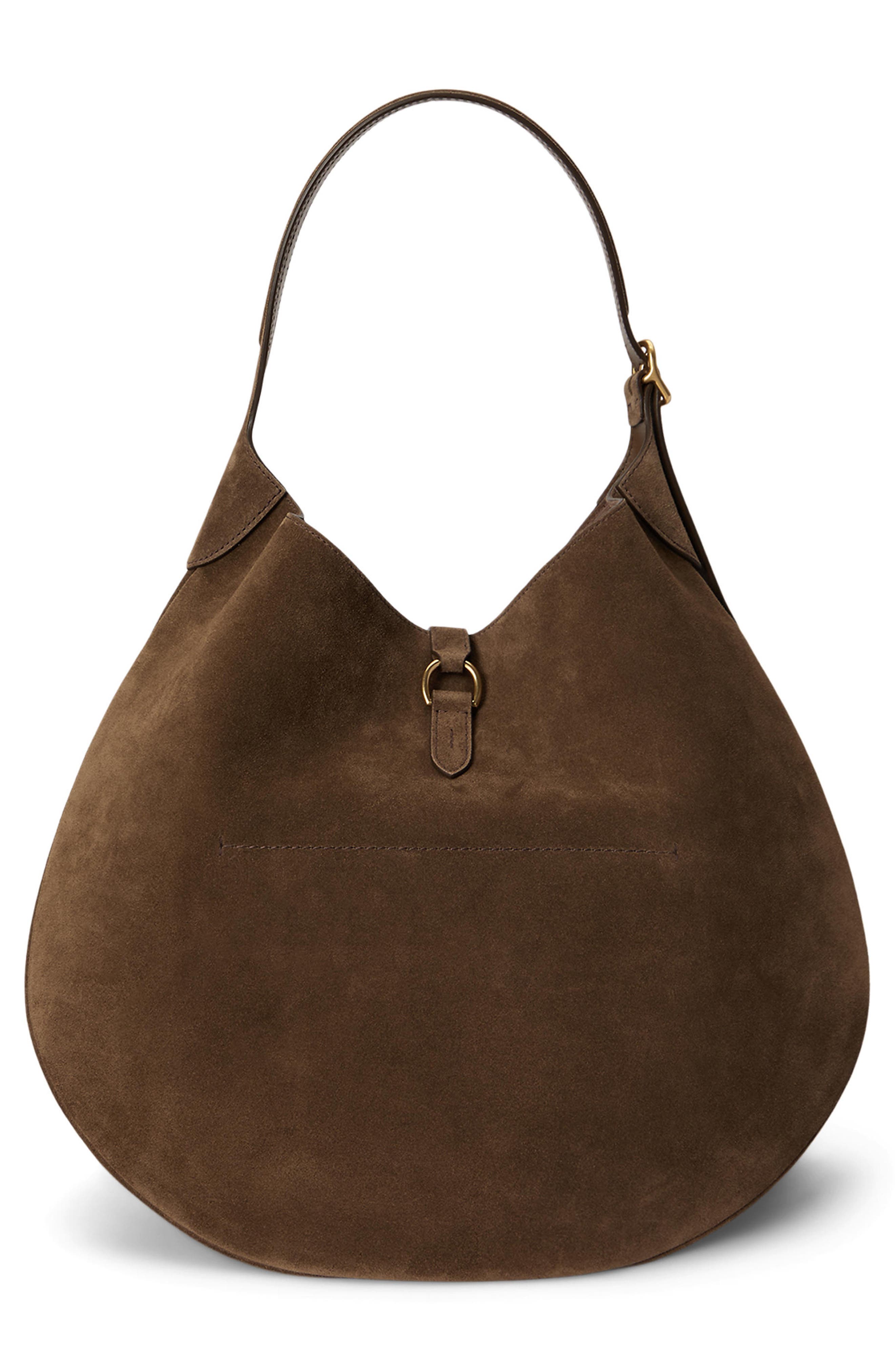 Polo ID Suede Shoulder Bag, Alternate, color, GINGERBREAD
