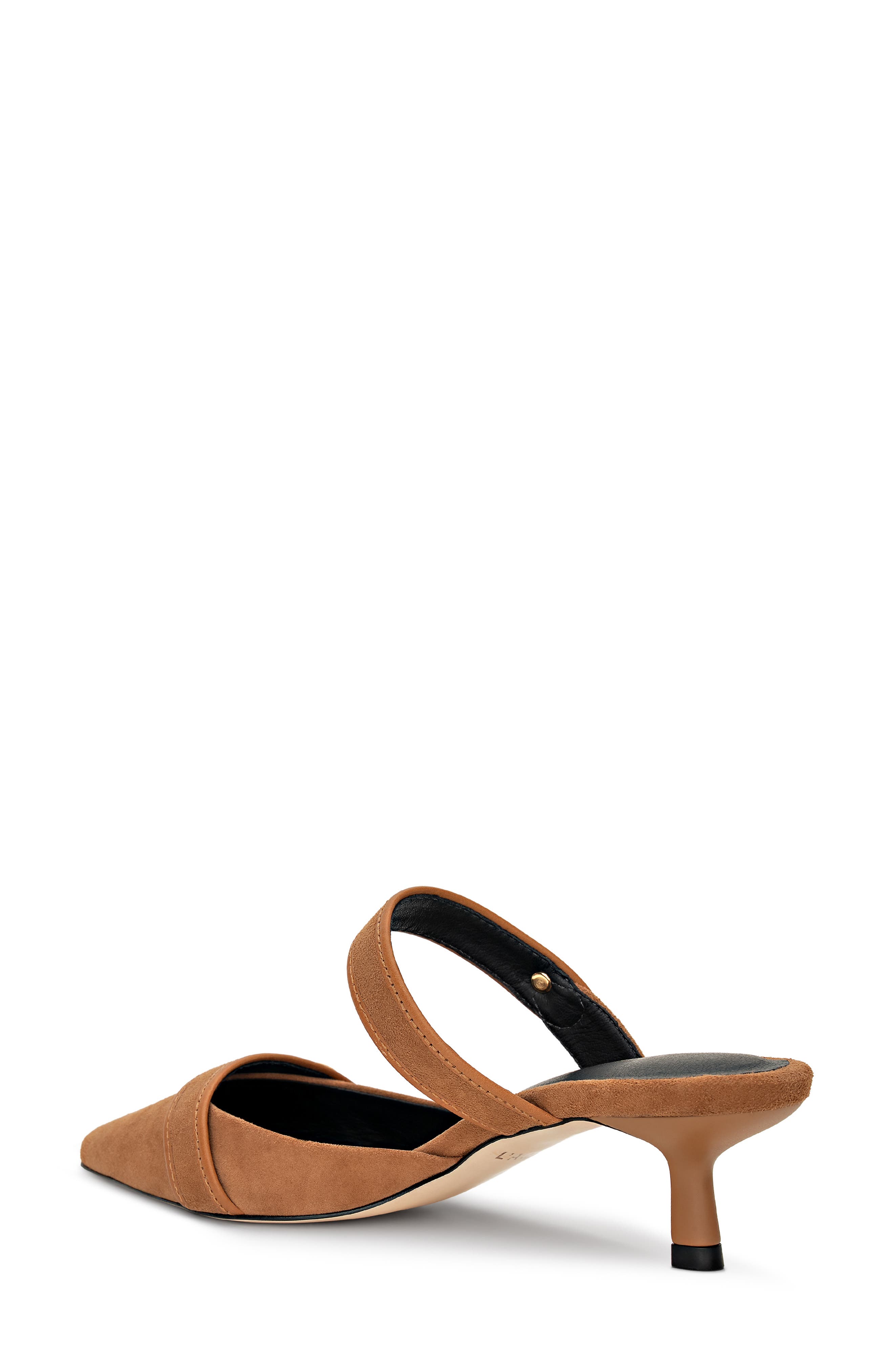 L'AGENCE Gilliane Mary Jane Pointed Toe Kitten Heel Mule, Alternate, color, Sand Suede
