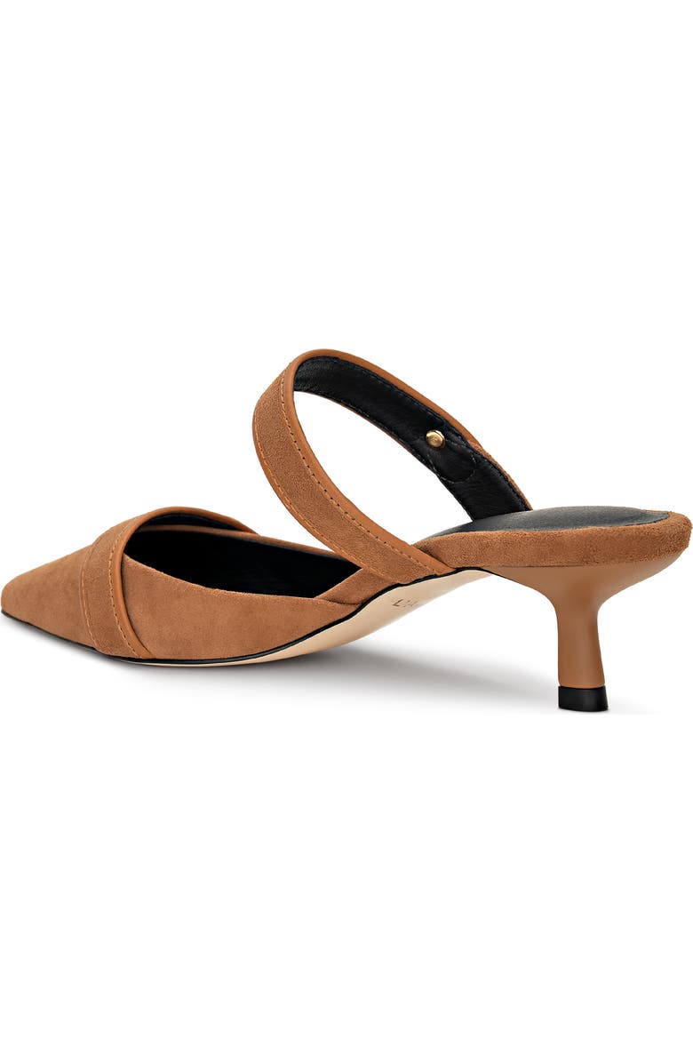 L'AGENCE Gilliane Mary Jane Pointed Toe Kitten Heel Mule, Alternate, color, Sand Suede