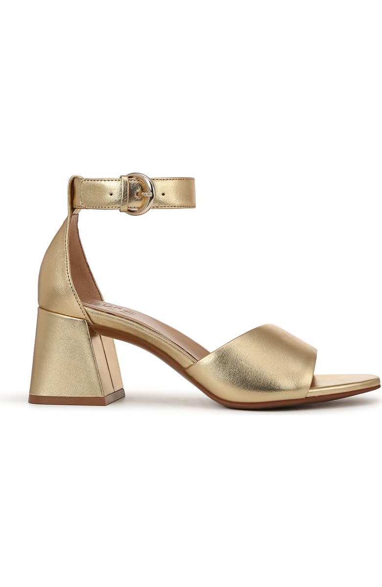 Naturalizer Verly Ankle Strap Flare Heel Sandal, Alternate, color, Dark Gold