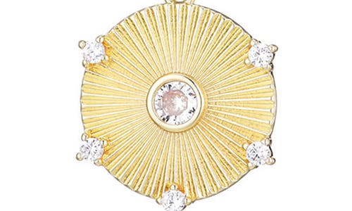 Adornia Cubic Zirconia Fluted Disc Pendant Necklace In Gold