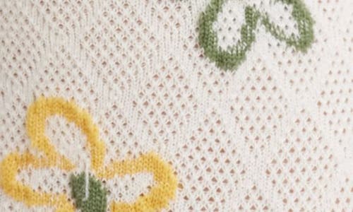 Casa Clara Waverly Floral Crew Socks In White