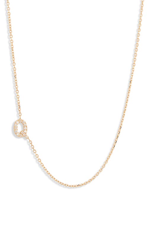 Anzie Love Letter Pavé Diamond Initial Pendant Necklace in Gold-Q 