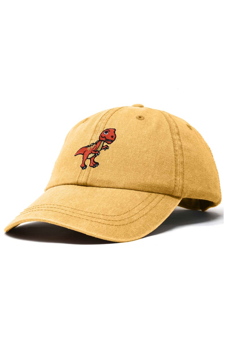 T-Rex Embroidered Casual Cap, Alternate, color, Washed Gold