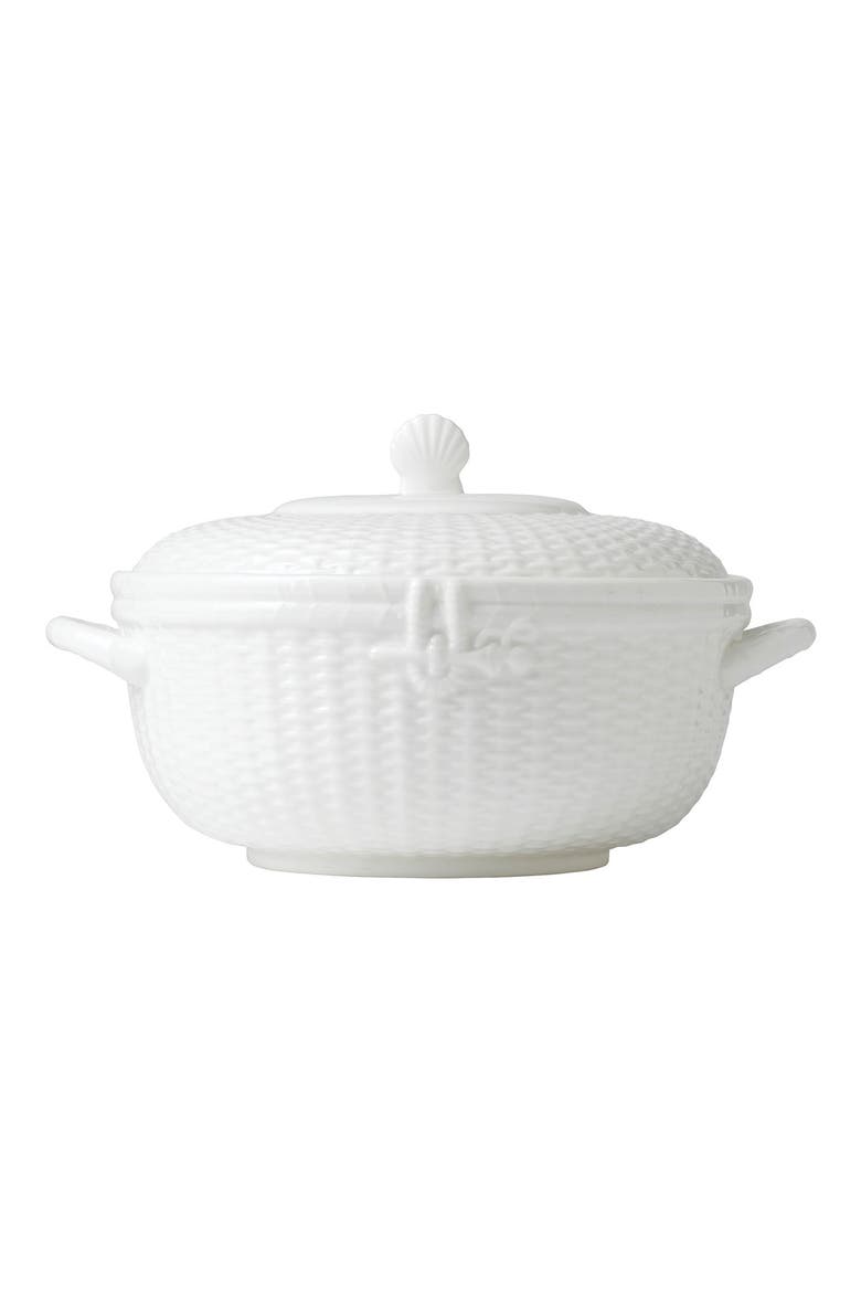 Nantucket Bone China Covered Serving Bowl, Main, color, WHITE