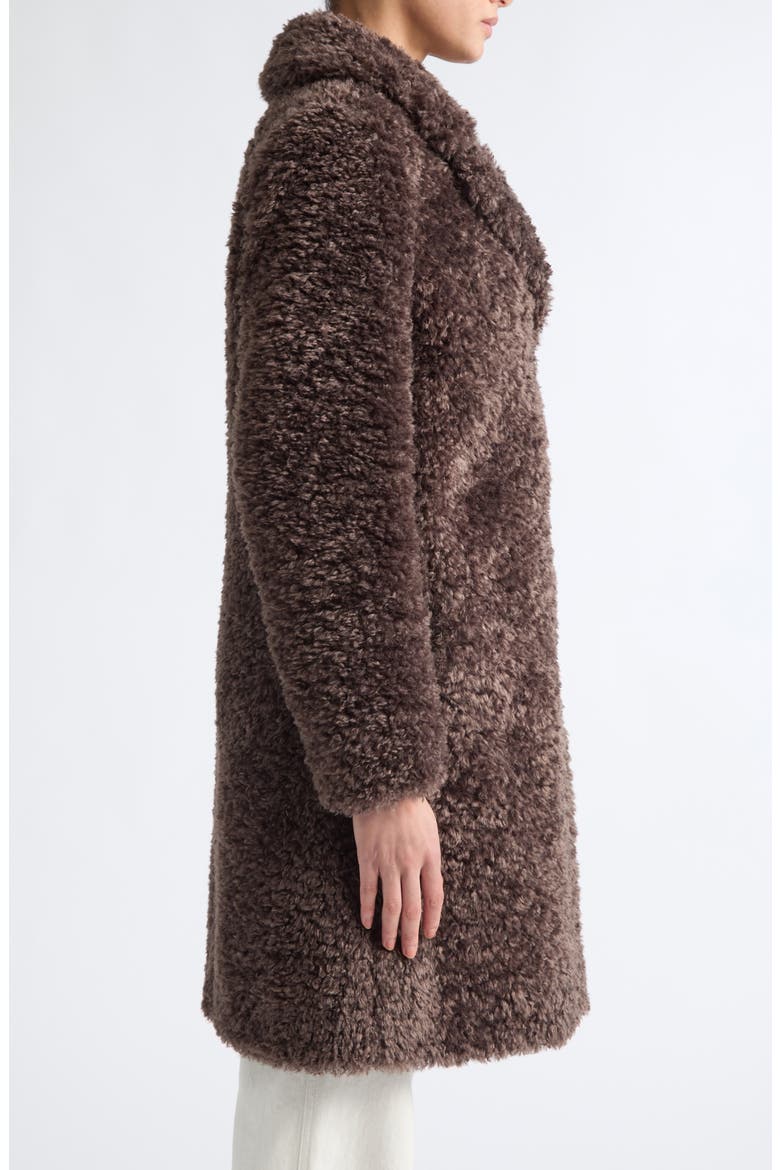 Curly Faux Fur Coat, Alternate, color, 8810 DARK BROWN