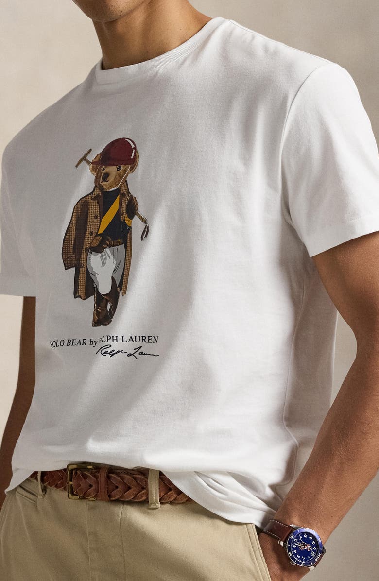 Polo Ralph Lauren Classic Fit Polo Bear Jersey Graphic T-Shirt, Alternate, color, White-Society Bear