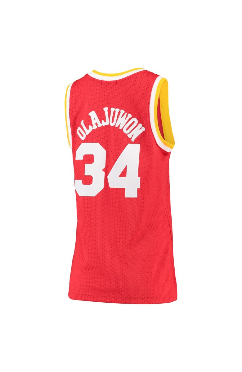 Mitchell & Ness Women's Mitchell & Ness Hakeem Olajuwon Red Houston Rockets 1993-94 Hardwood Classics Swingman Jersey, Alternate, color,