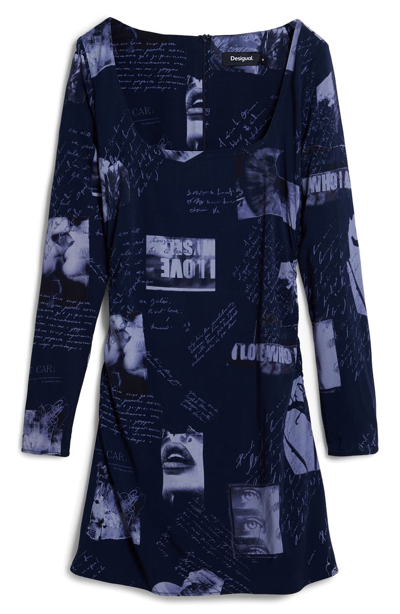 Desigual Long Sleeve Minidress, Alternate, color, 