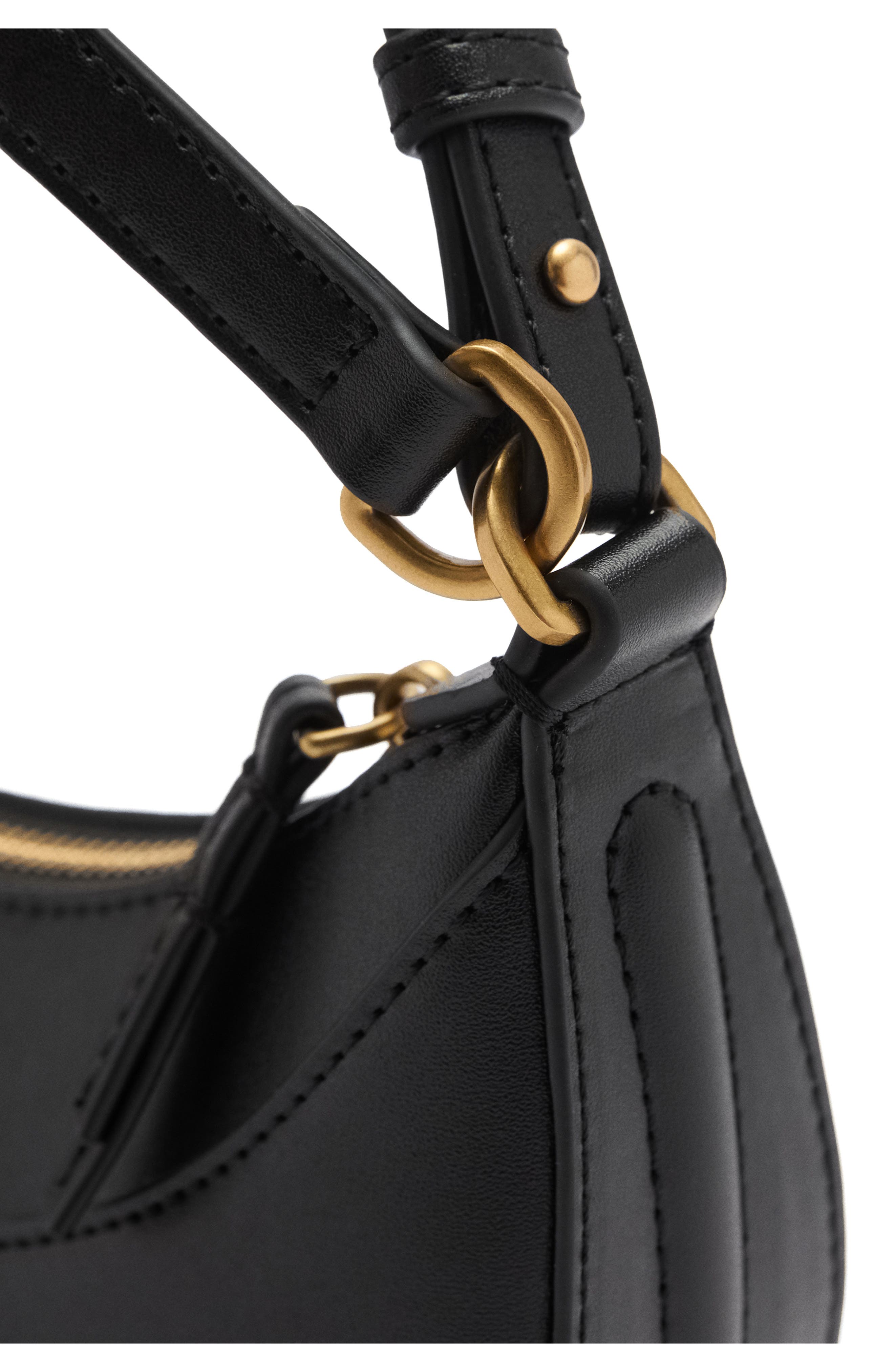 MANGO Oval Faux Leather Shoulder Bag, Alternate, color, 