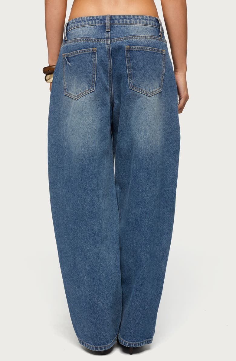 EDIKTED Button Stitch Barrel Leg Jeans, Alternate, color,