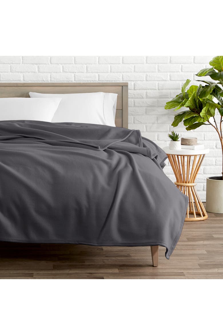 Lightweight Polar Fleece Blanket, Alternate, color, Forged Iron Grey