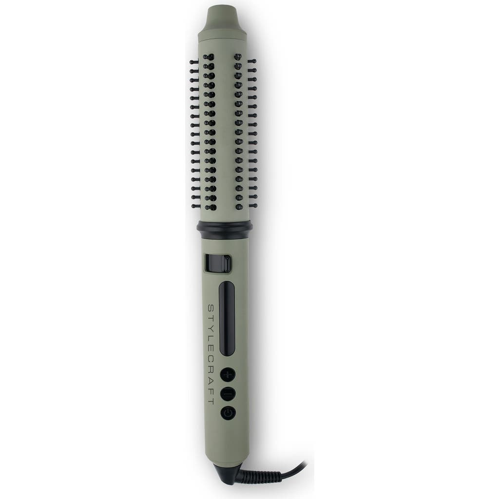 Stylecraft Sage 2-in-1 Rectractable Hot Brush Curling Wand In Green