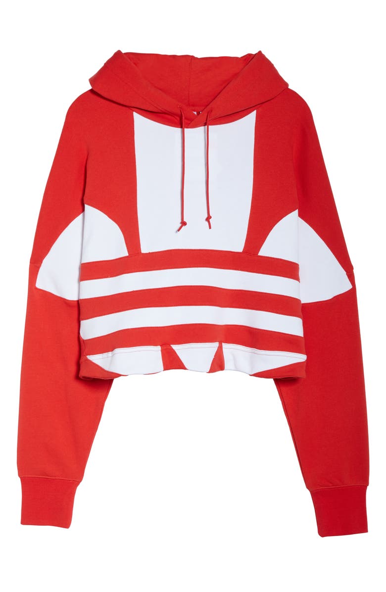 adidas Originals Big Trefoil Crop Hoodie, Alternate, color, 