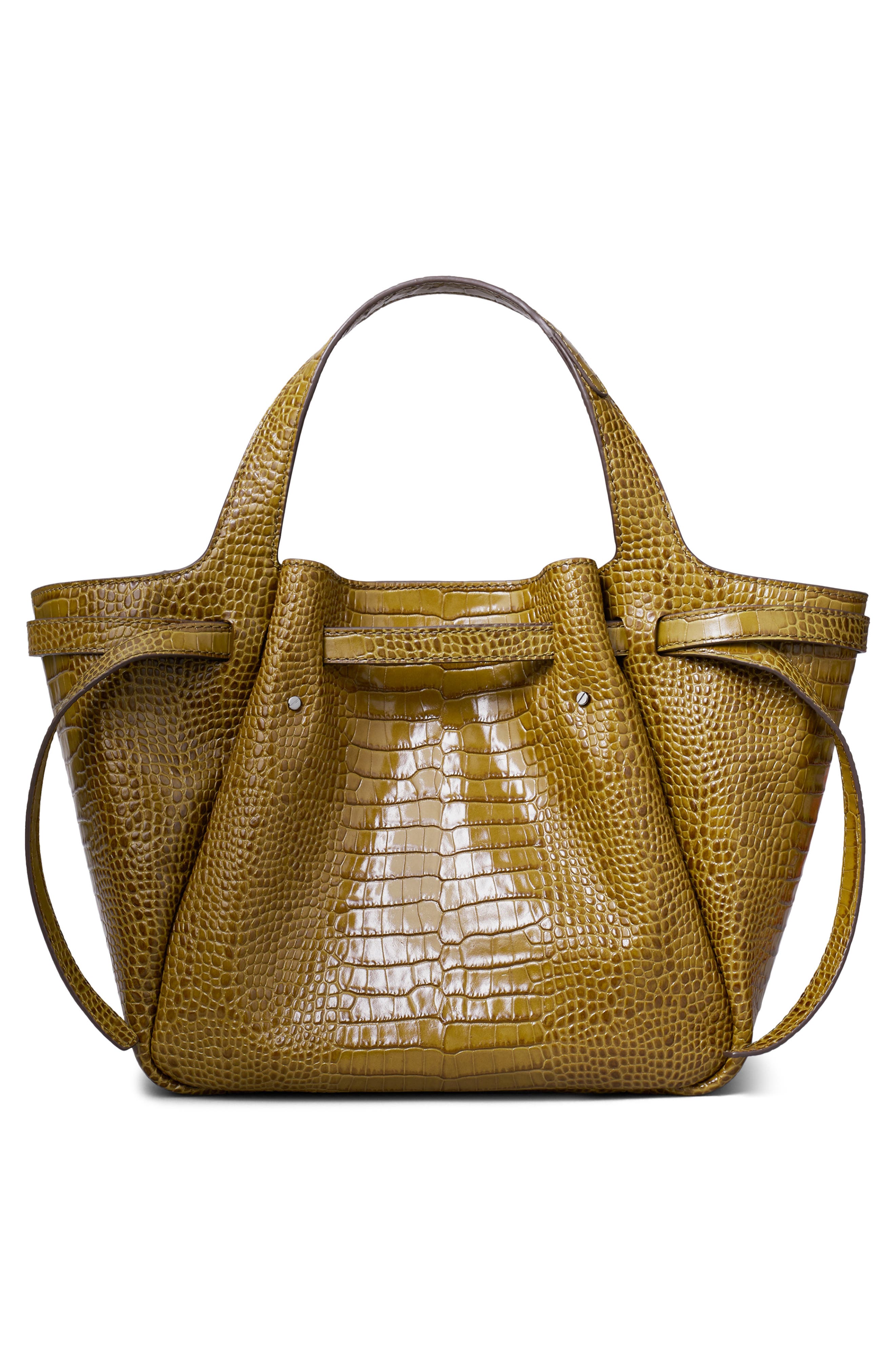 Tory Burch Small Romy Croc Embossed Leather Tote, Alternate, color, 
