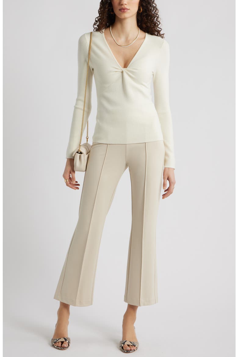 Twist Front Detail Merino Wool Blend Sweater, Alternate, color, IVORY TOFU