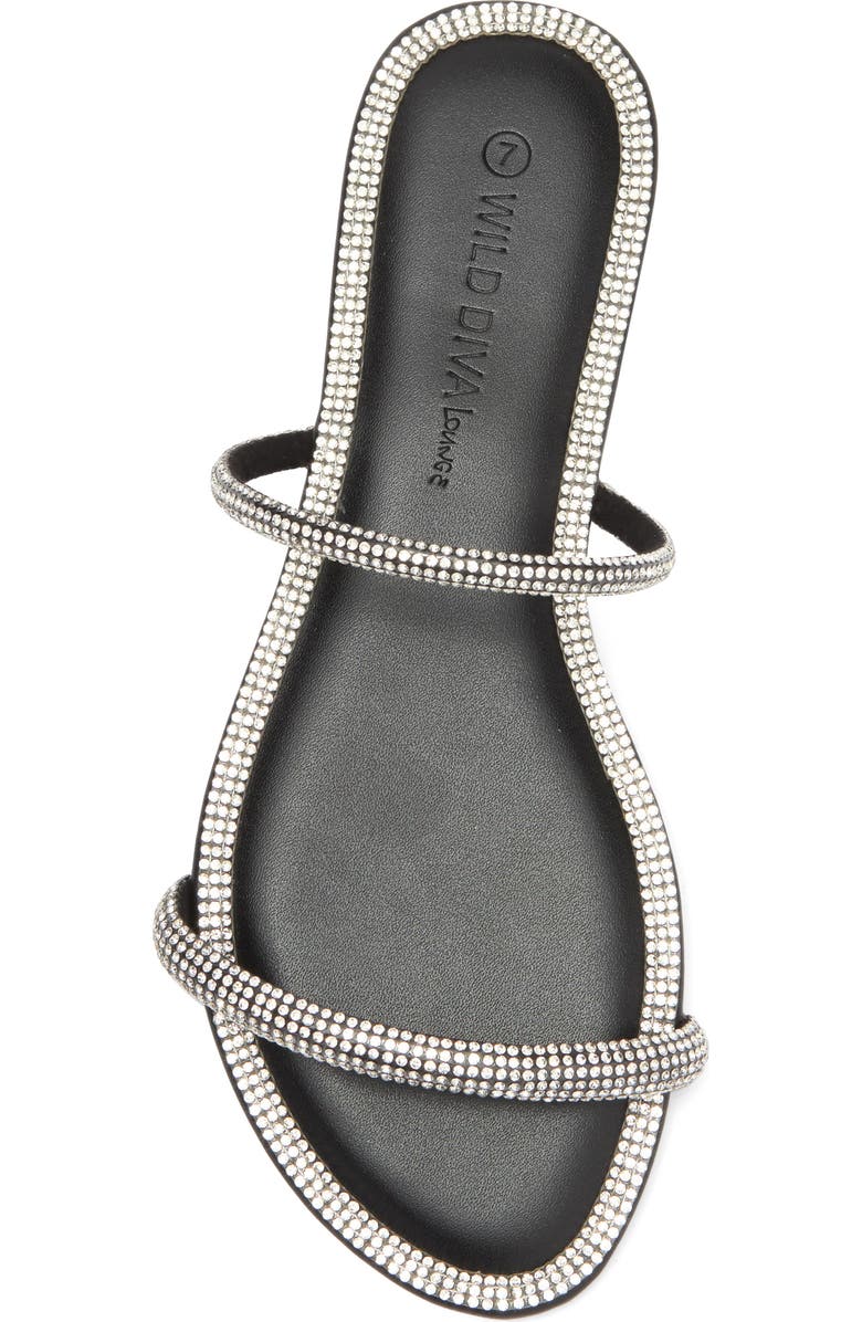 WILD DIVA LOUNGE Roo Rhinestone Slide Sandal, Alternate, color,