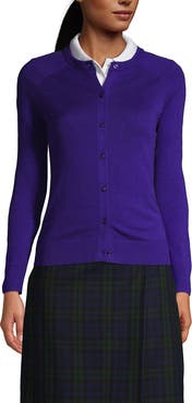 Lands' End School Uniform Young  Cotton Modal Cardigan Sweater