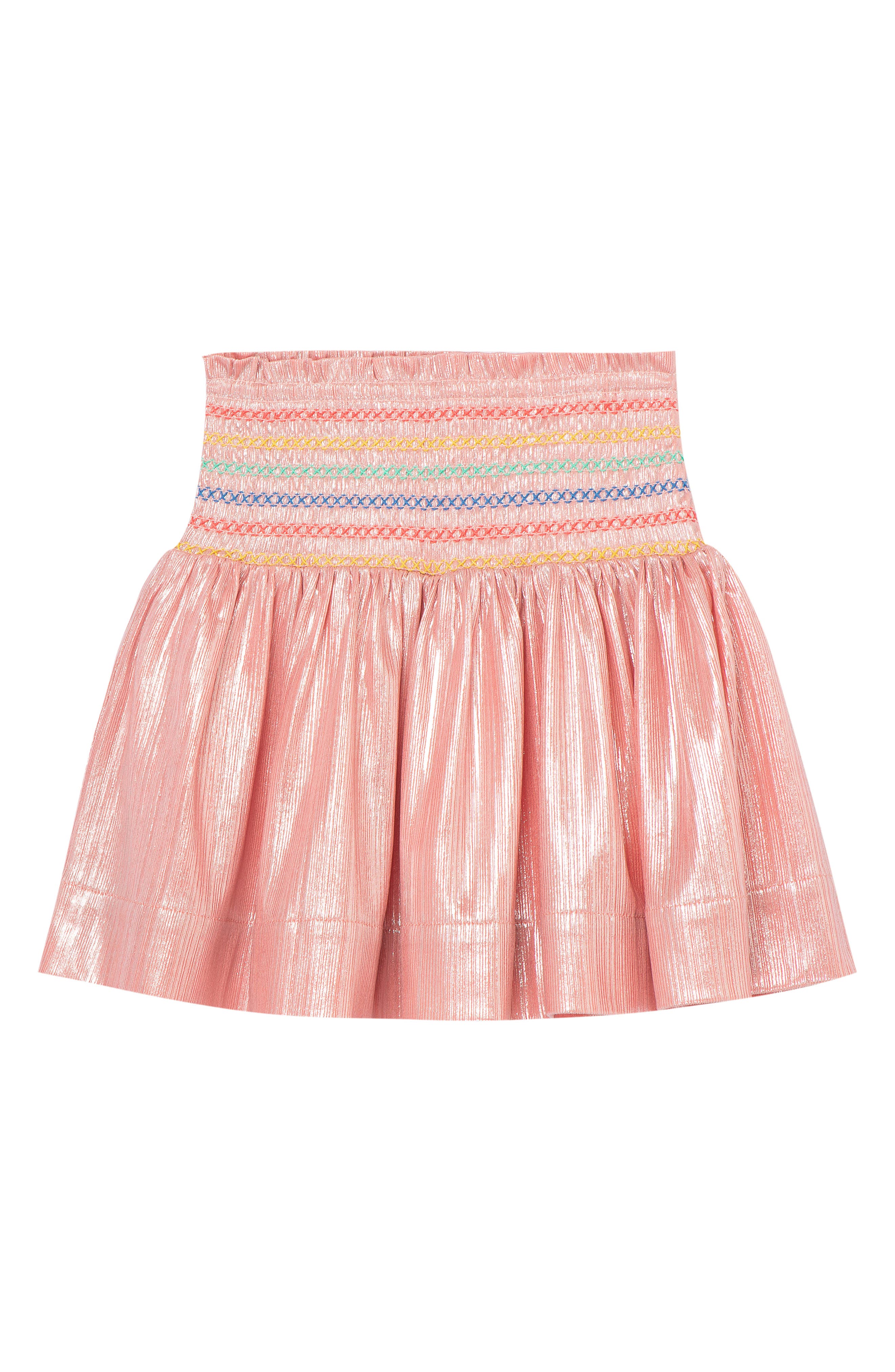 Peek Aren't You Curious Kids' Shiny Faille Smocked Skirt