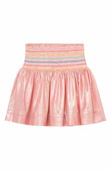 Peek Aren't You Curious Kids' Shiny Faille Smocked Skirt