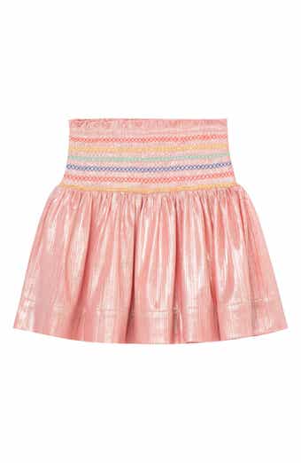 Peek Aren't You Curious Kids' Shiny Faille Smocked Skirt