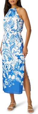 Adrianna Papell Print Blouson Bodice Sleeveless Maxi Dress