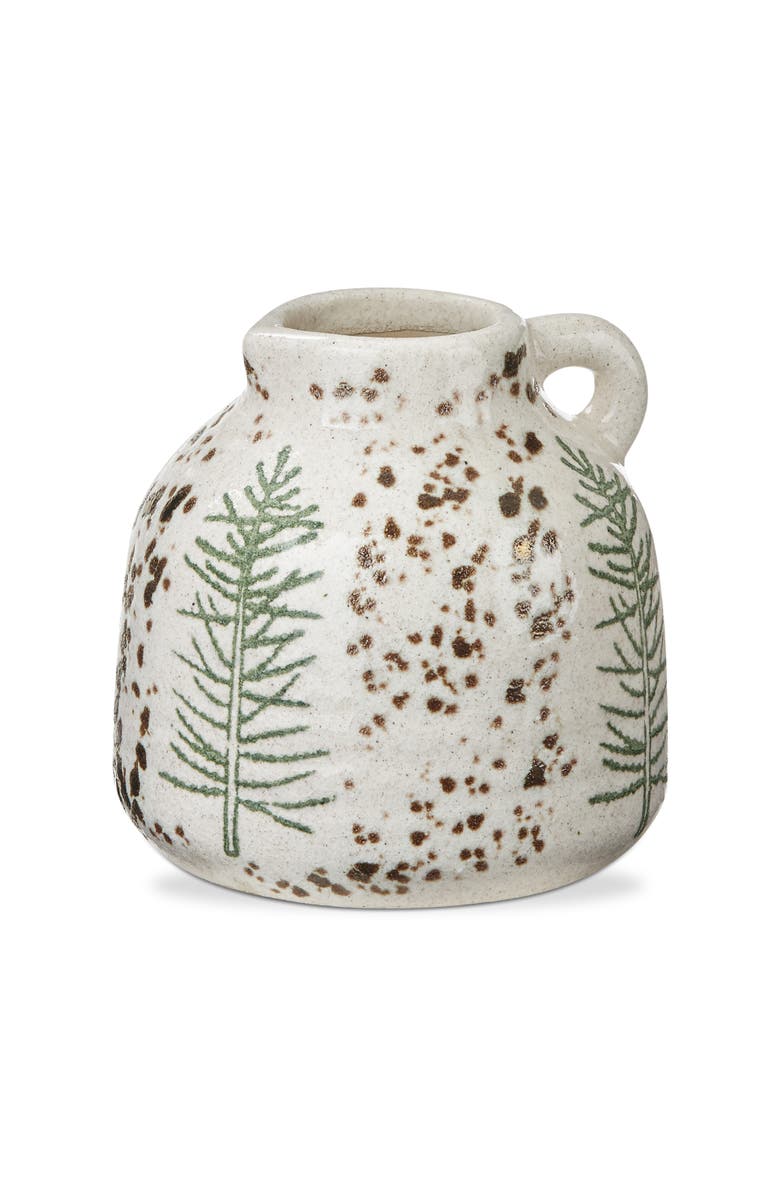 tag Small Pine Tree Decorative Ceramic Vase for Christmas, Main, color, White