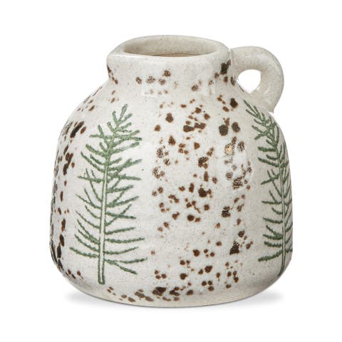 Small Pine Tree Decorative Ceramic Vase for Christmas