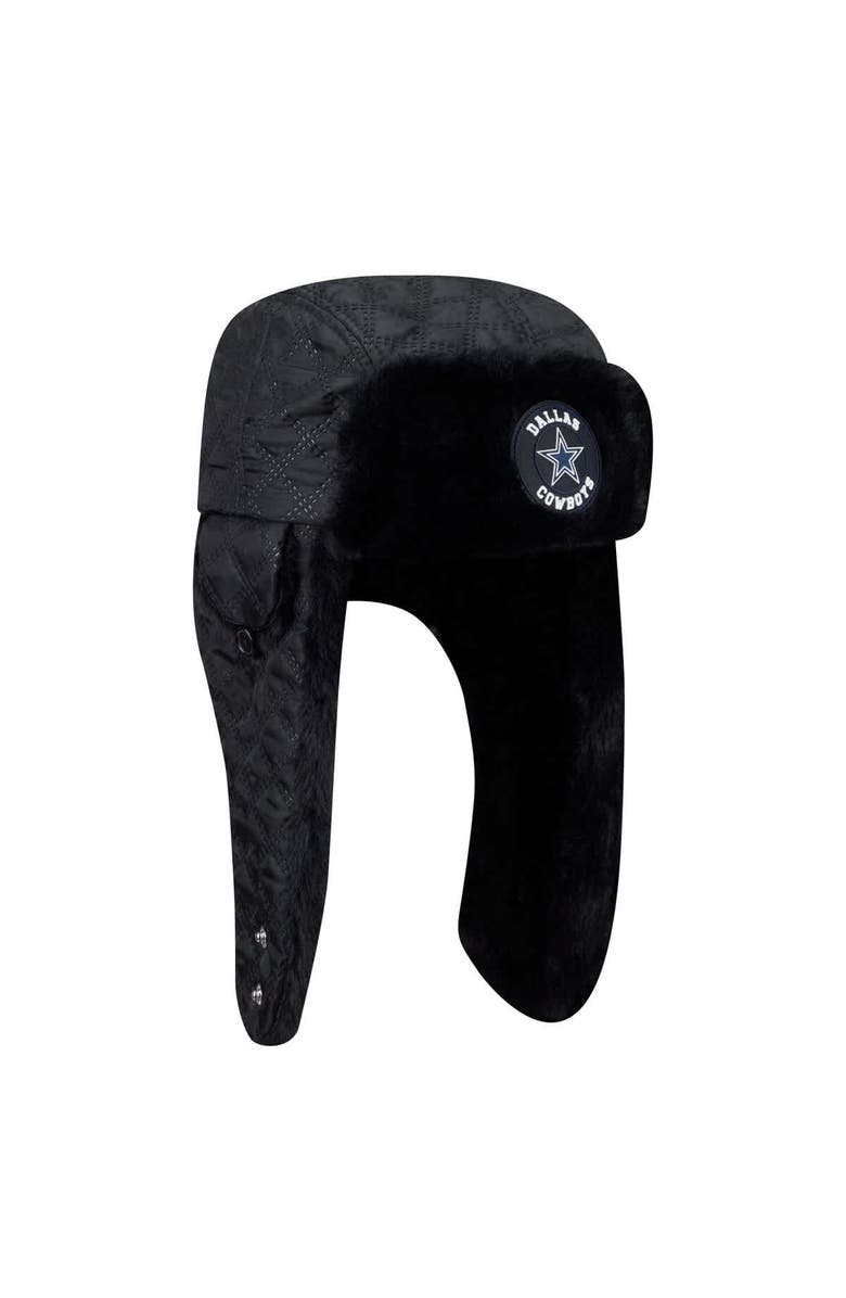 New Era Men's New Era Black Dallas Cowboys Quilted Trapper Hat, Alternate, color, Black