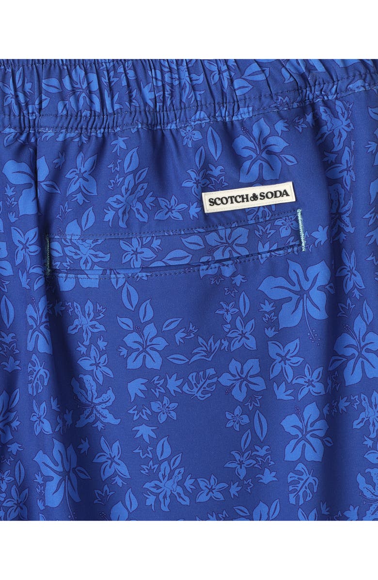 Scotch & Soda Floral Maze Swim Trunks, Alternate, color, Sodalite Blue