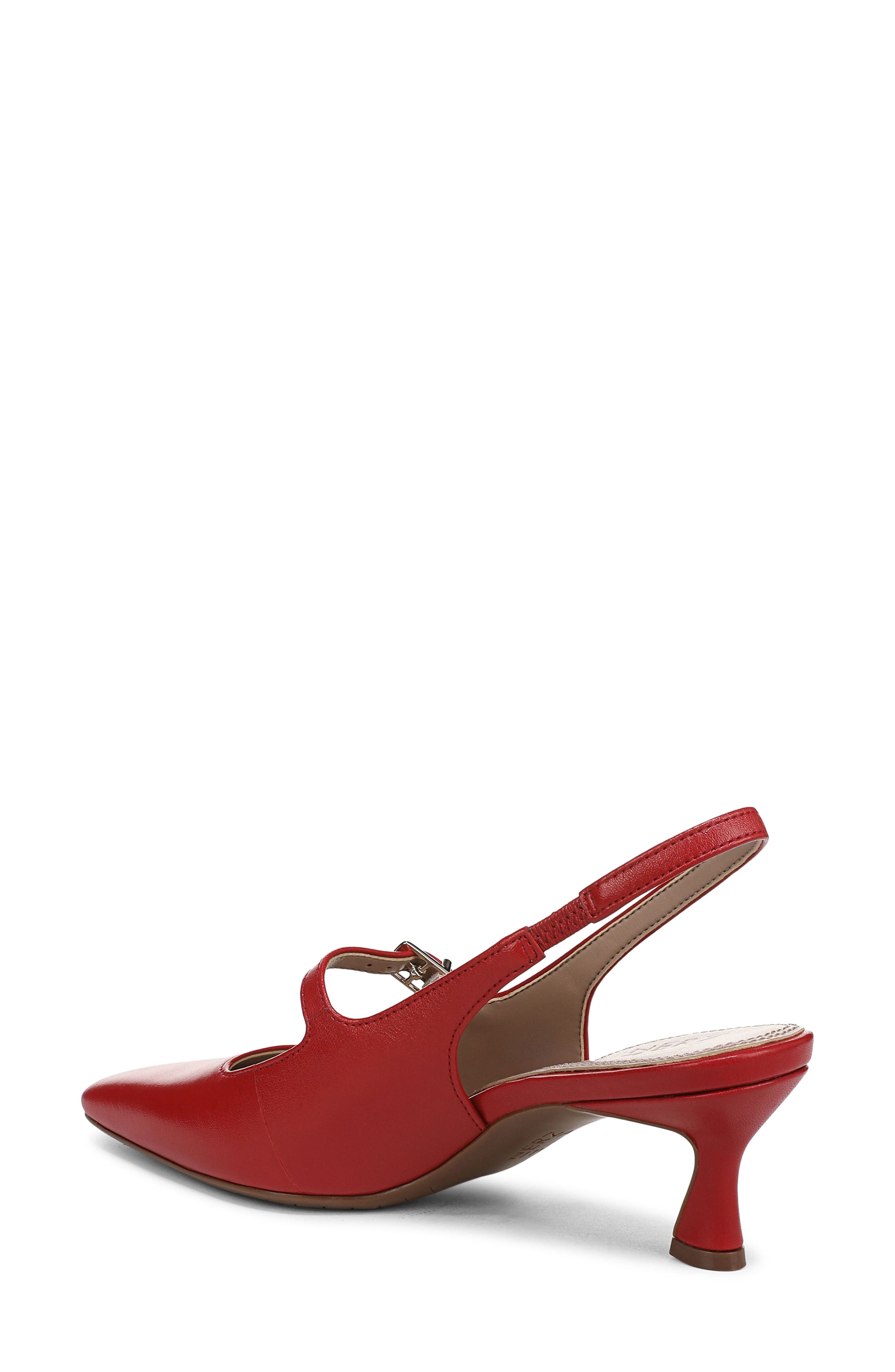 Naturalizer Gemini Slingback Mary Jane Kitten Heel Pump, Alternate, color, Red